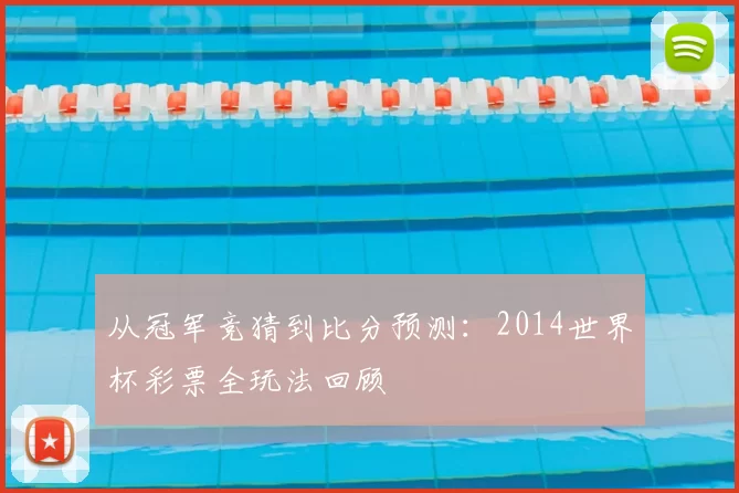 从冠军竞猜到比分预测:2014世界杯彩票全玩法回顾